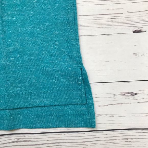 Blue cotton activewear Loose tank top - Picture 4 of 5